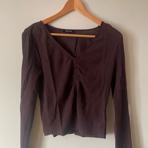 Madewell Deep Brown Long Sleeve Top